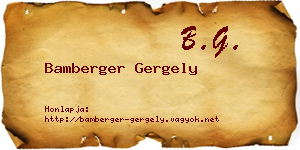 Bamberger Gergely névjegykártya