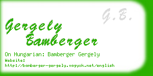 gergely bamberger business card